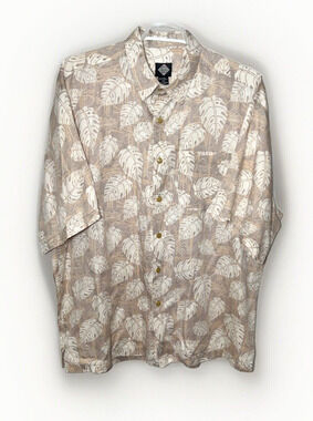 Tabasco All Over Print Short Sleeve Hawaiian Shirt Beige Men’s Size XXL